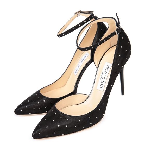 Jimmy Choo Shoes - Jimmy Choo Lucy Rhinestone Suede D’orsay Heels